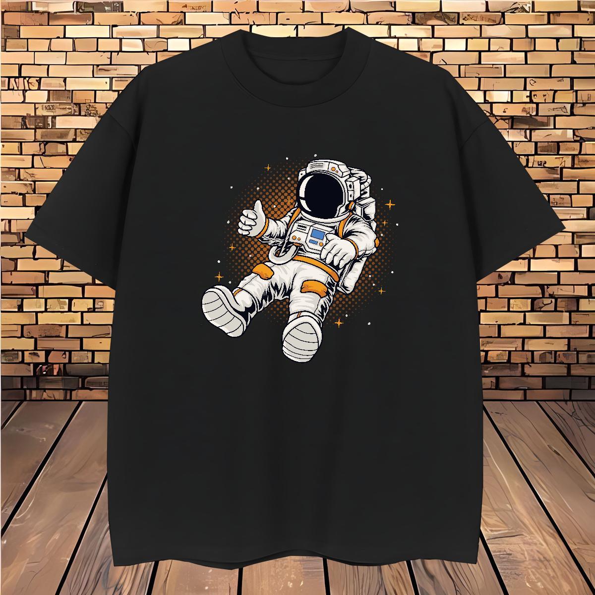 Man T Shirts 230g 100% Cotton cosmonaut Street Casual Short Sleeve Soft DIY Printed Men Tees Designer Popular Clothes