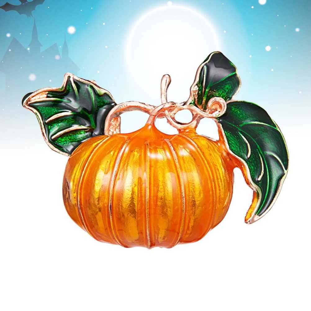 1 piece of Brooch Breastpin alloy pumpkin plant shaped design for Halloween decoration (yellow) W240815