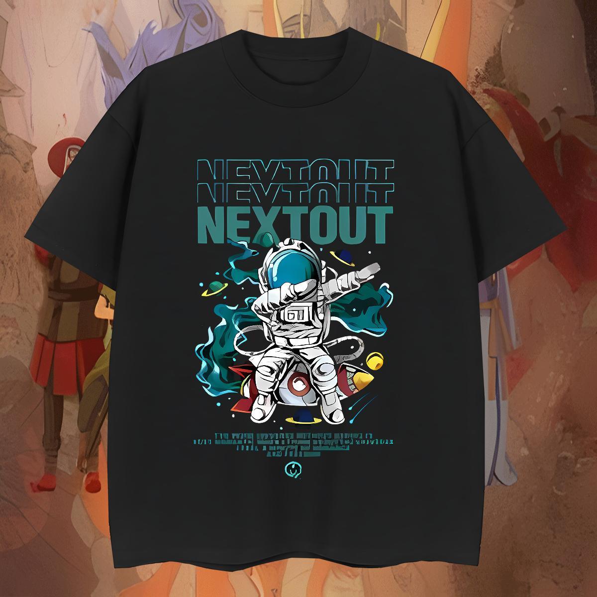 Unisex Tshirt for Man Woman Street Casual 230g Cotton Cartoon Printing L-4XL Breathable Short Sleeve spaceman T Shirts Men Classic Casual Tee Shirt