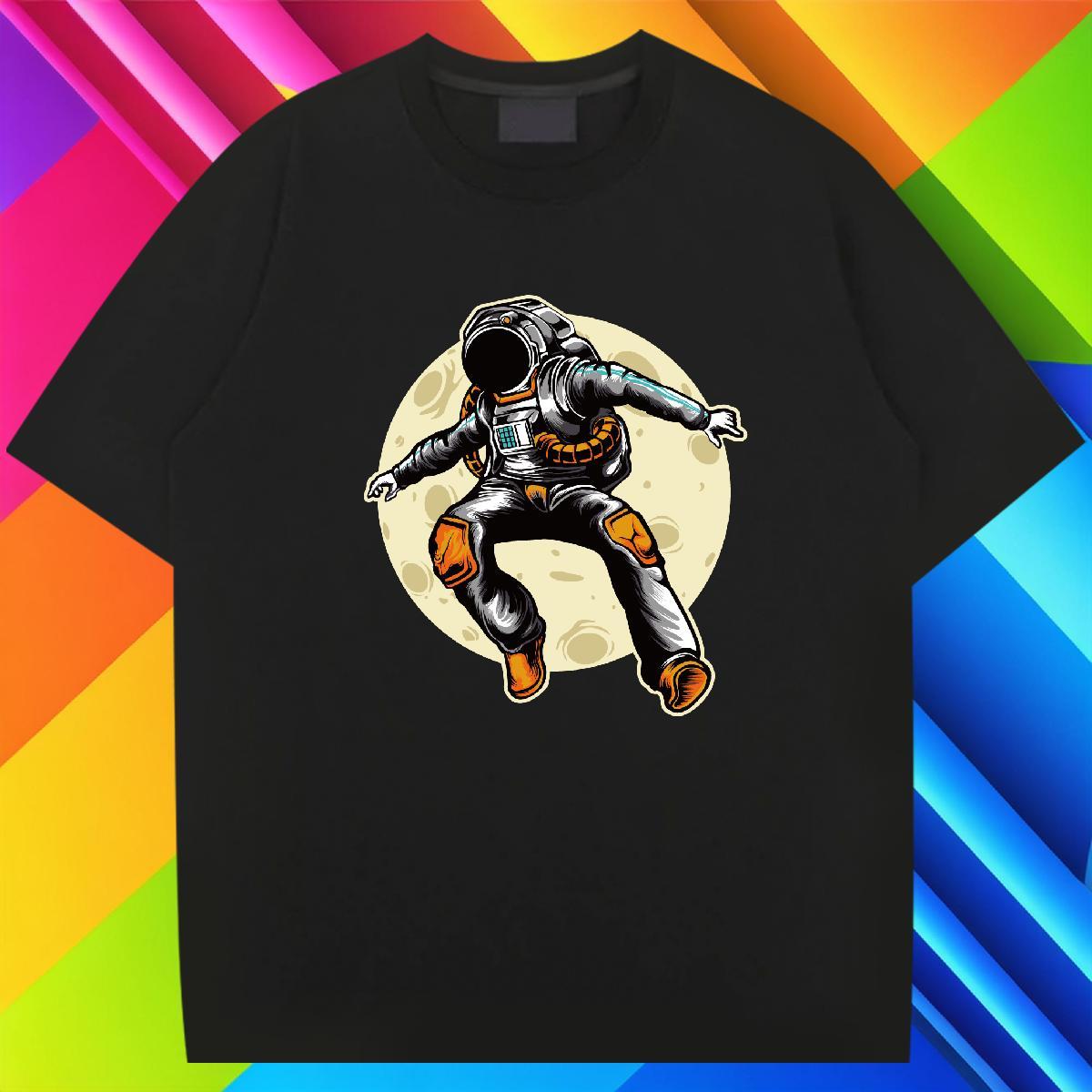 T-Shirts 100% Cotton 230g cosmonaut Hip Hop Crew Neck Plus Size Custom Men Tshirts Classic Casual Soft Clothes