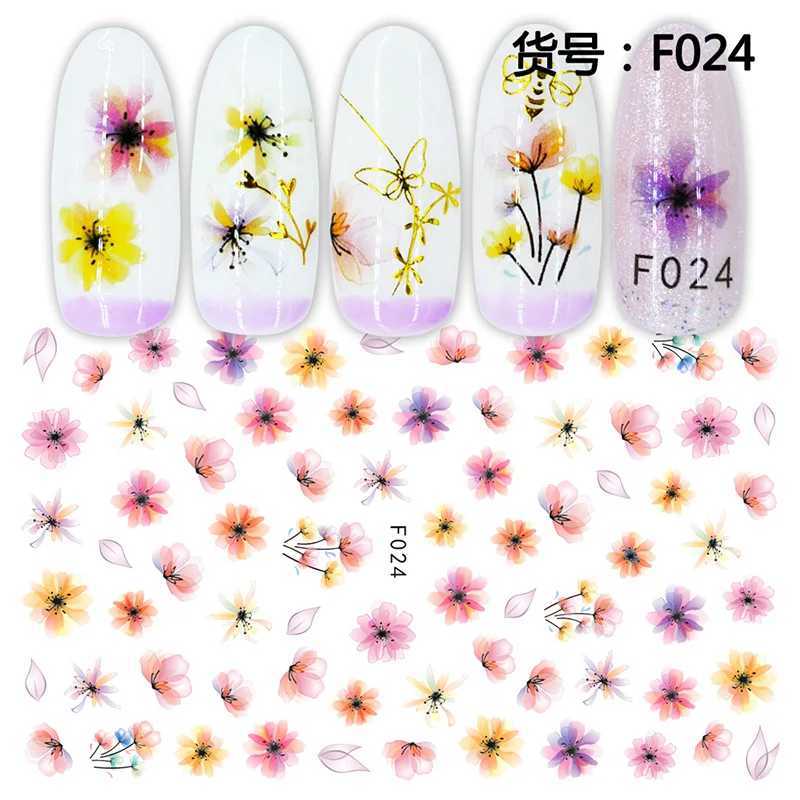 3D Dandelion Peach Blossom Maple Leaf Nail Sticker Nail Art Decoration Color Flower Nail Decal Nail Art Supplies Nail PartsXJ240814