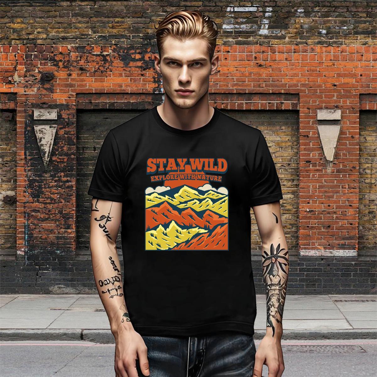 Comfortable Men Clothes T-Shirt Hip Hop Street 230g 100% Cotton Oversized 3XL 4XL Breathable Crew Neck mountains Mens T Shirts 2024 Summer Tshirts