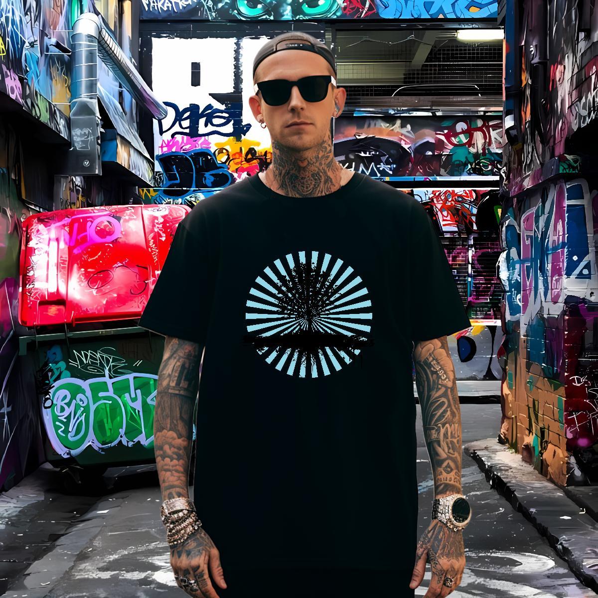 Unisex tree T-Shirts for Men High Street Hip Hop Men Tees 230g Pure Cotton Customized Breathable Crew Neck DIY Tops Shirt