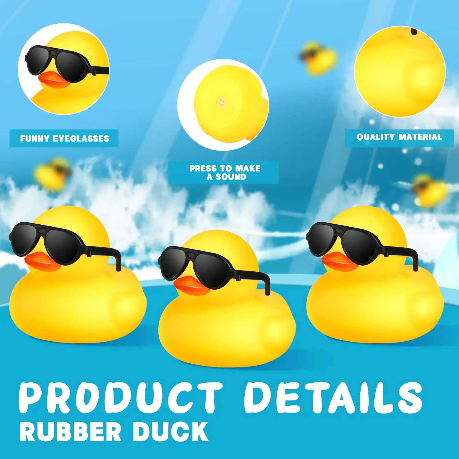 30/48/60 Pcs Rubber Duck in Bulk with 60 Sunglasses Mini Yellow Rubber Duck Gifts Toys Tiny Ducks for Cruise Holiday DecorationXJ240815
