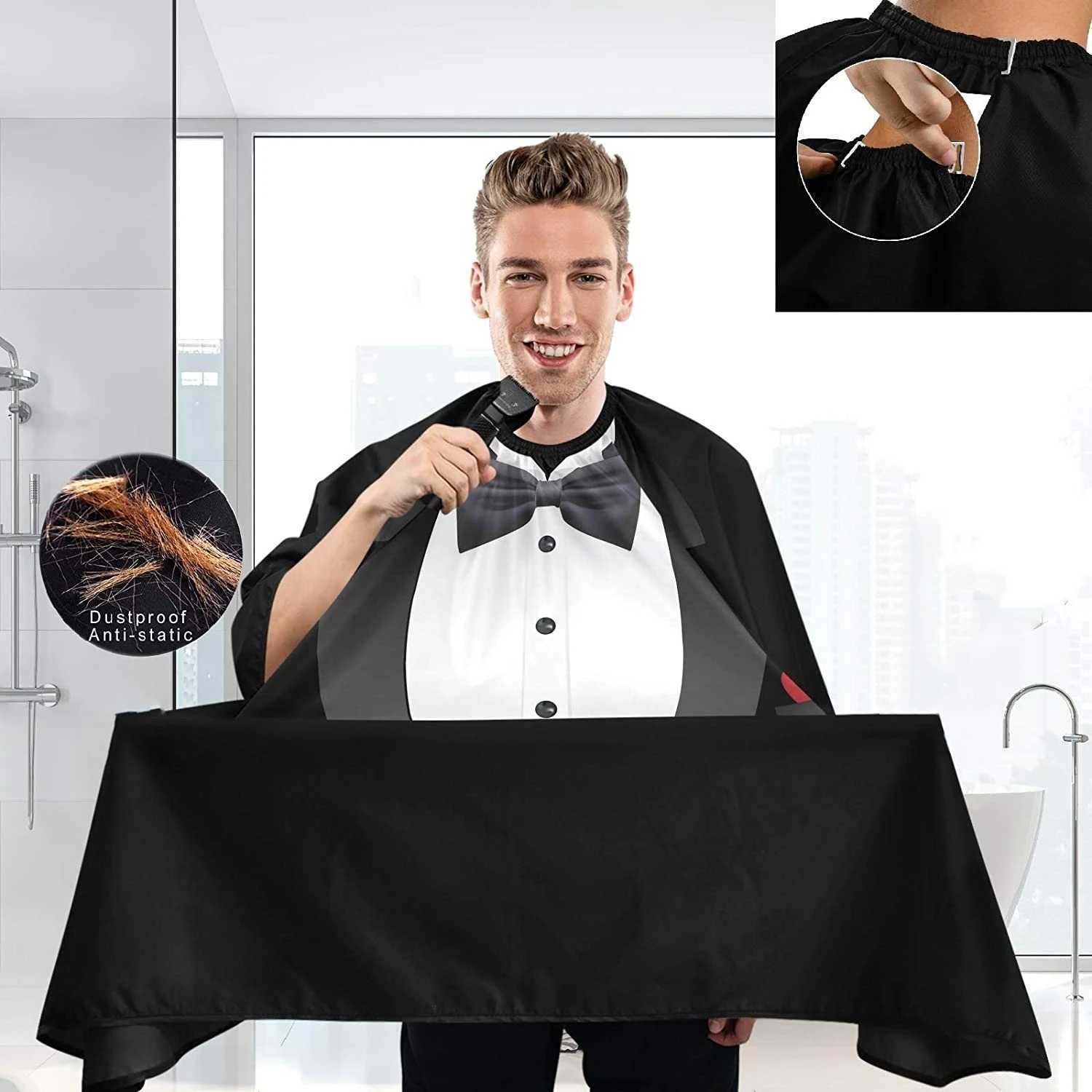 Spot Barber Shop Shawl Set Pattern Professional Salon Barber Shirt Anti static Barber Apron Barber Styling Tool W240814