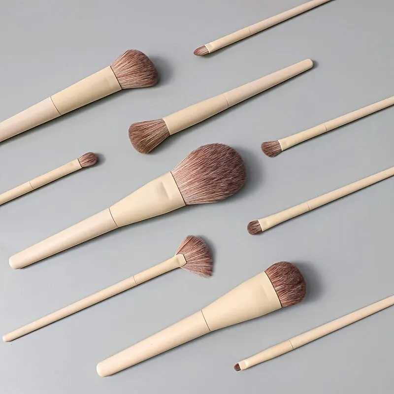 10 pieces of advanced cosmetic brush set Basic mixed brush eye shadow facial powder blusher concealer Highlight cosmetic tool W240814
