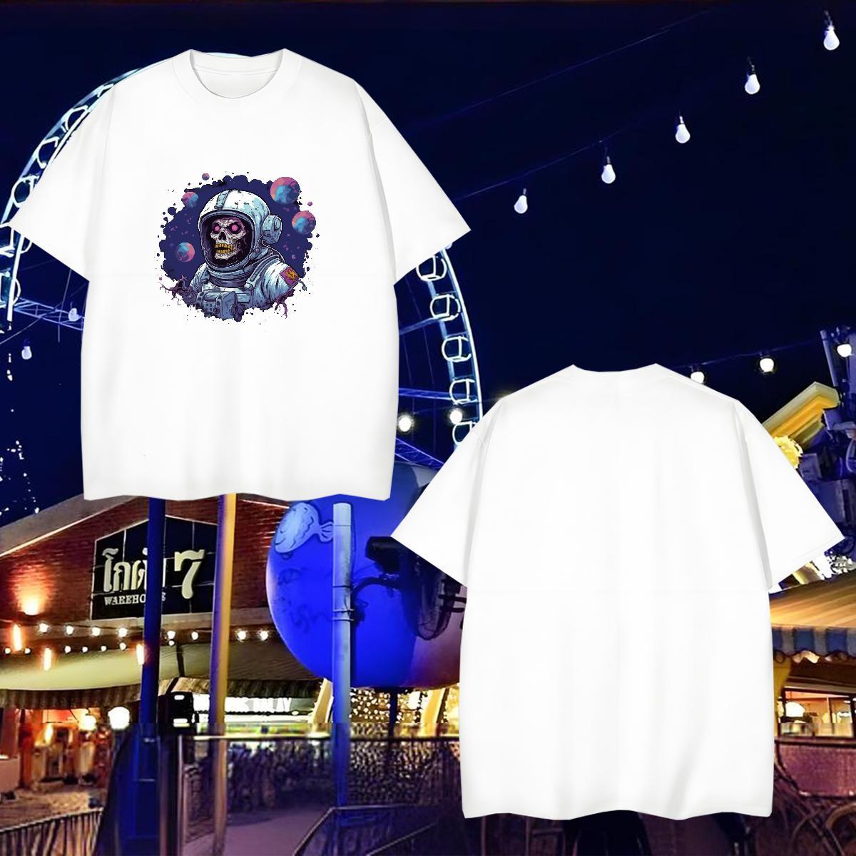 Man T Shirts 230g Cotton universe Beach O-Neck Short Sleeve Graphic Men Tshirts Classic Casual Unisex Tops
