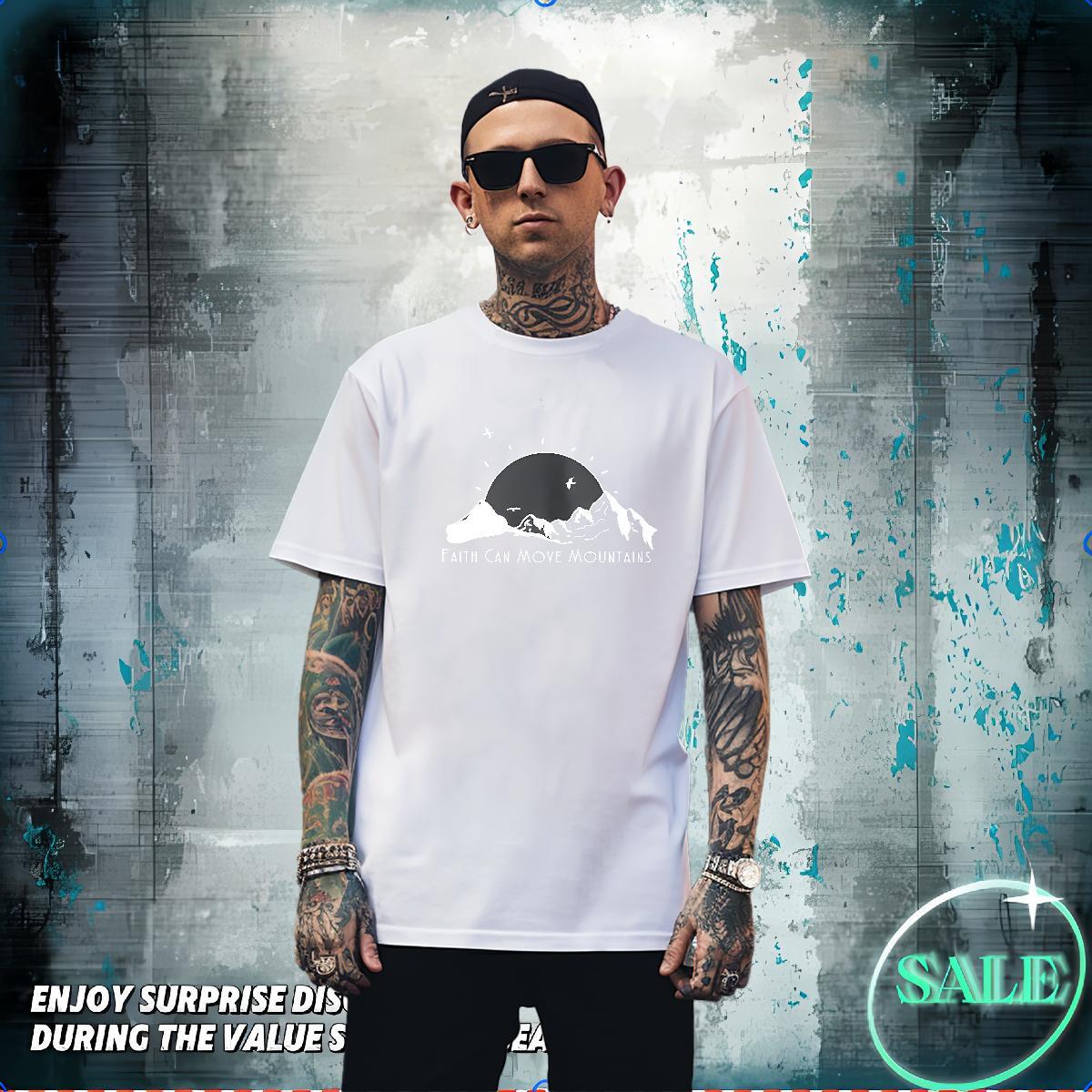 T Shirt For Man 100% Cotton 230g bird Casual Short Sleeve Soft White Plus Size Tshirts New Designer Tops Shirt