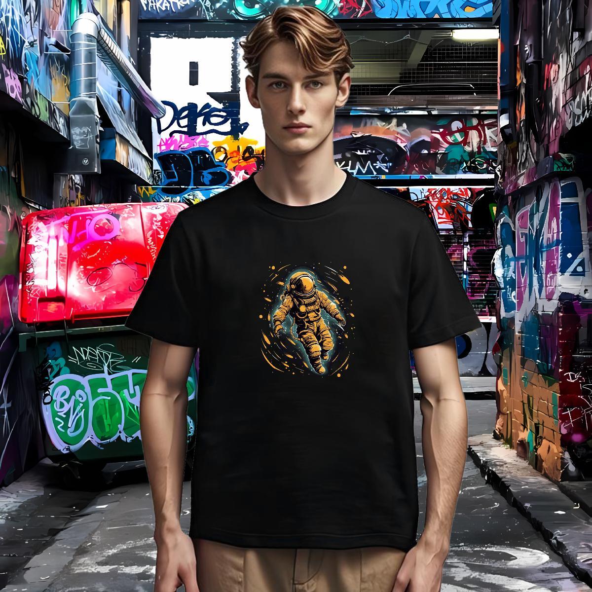 T Shirt For Man 100% Cotton 230g universe Street Wear Breathable Short Sleeve Custom Printing Tshirt for Man Woman Fashion Casual Wholesale Tops Tees
