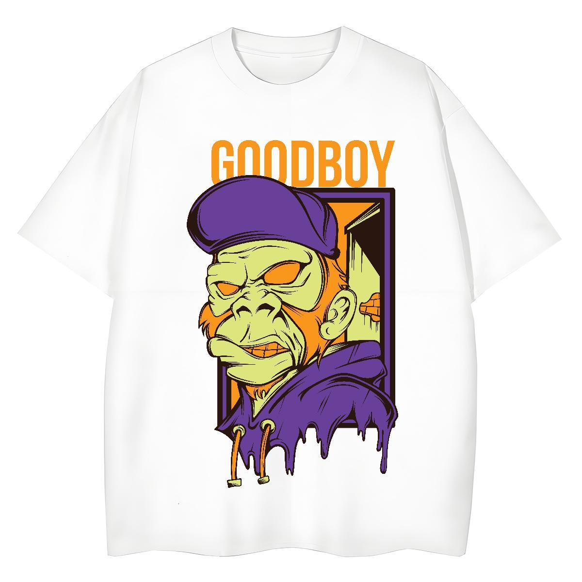 Brand Man T Shirts chimpanzee Crew Neck Sports Casual DIY 230g 100% Cotton Men Tees New Tops