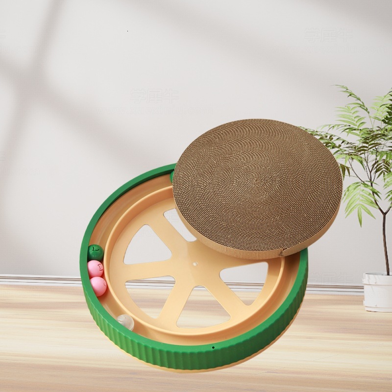 Glowing Bell Cat Plaything - Interactive Mint Spherical Toy with Circular Design & Textured Surface
