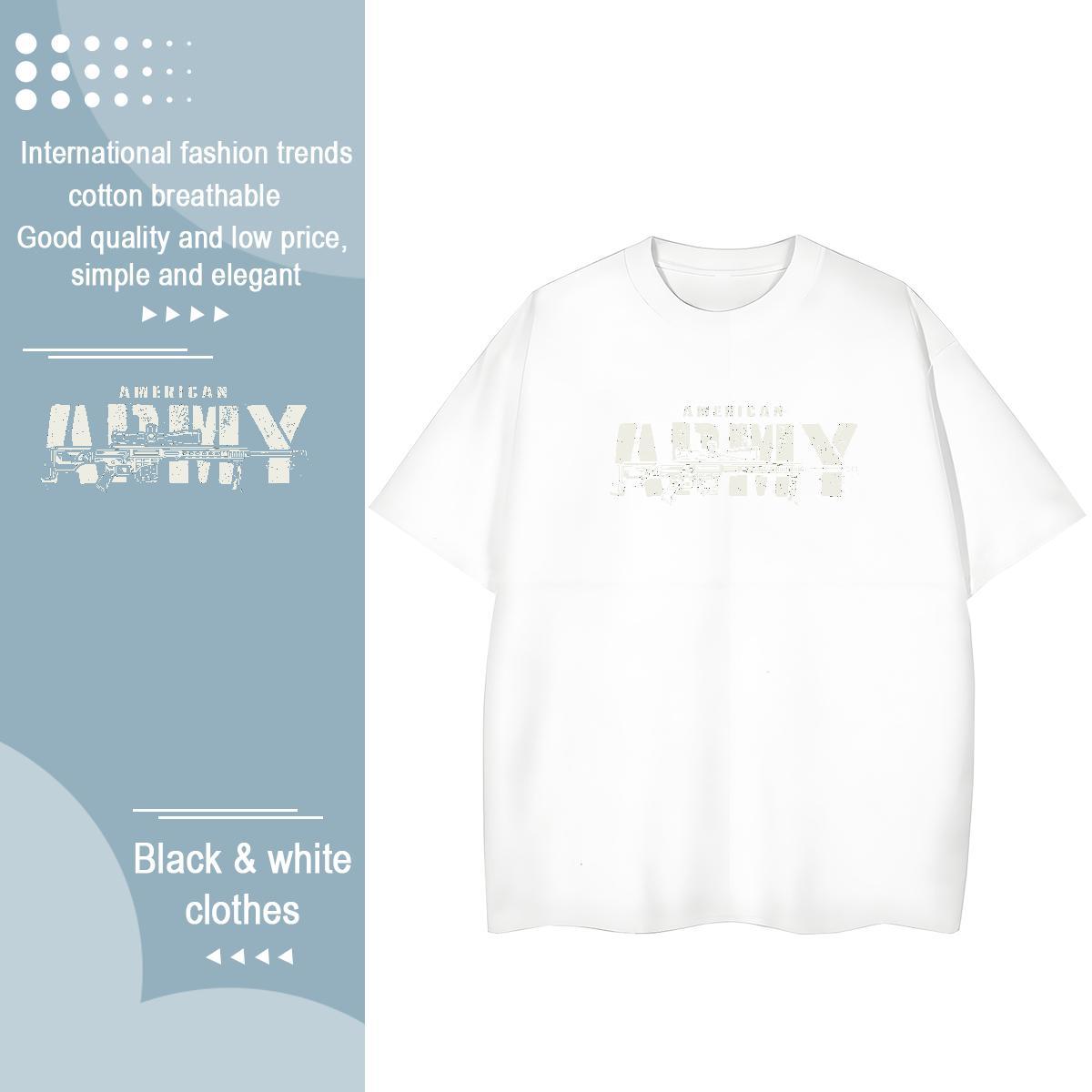 Classic Men T Shirts pistol Breathable Short Sleeve Home Outdoor Plus Size Custom 230g 100% Cotton Men Tops Tees Fashion New Clothes