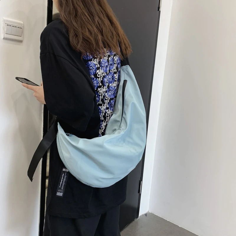 Vintage Solid Simple Casual Crossbody Bag Korean All Match Preppy Womens Handbags Fashion Grunge Y2k Shoulder Hobo Bags 240815
