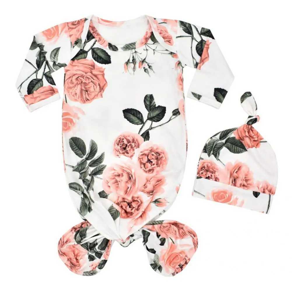 2Pcs/Set Great Infant Sleeping Sack Blend Fabric Baby Gown Super Soft Creative Pattern Knotted Infant Baby Gown Sleeping Bag Y240814
