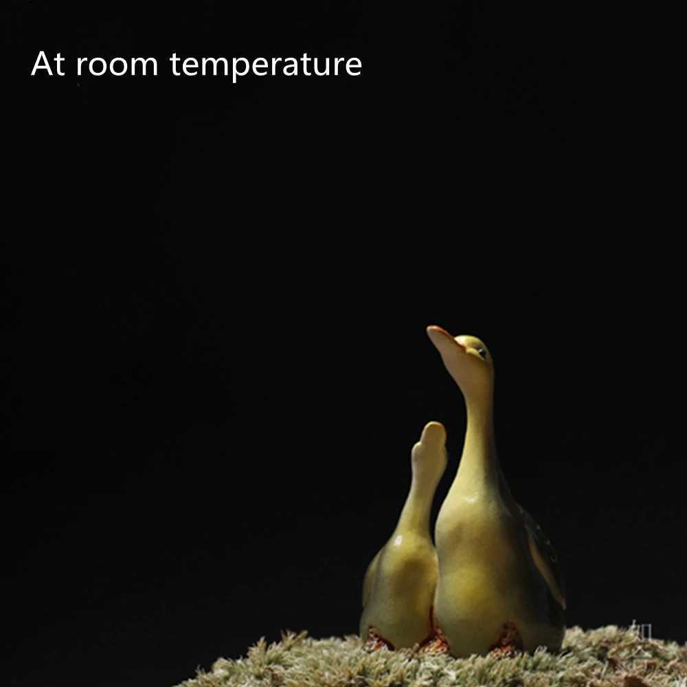 Discolor Handmade Purple Clay Duck Tea Pet Figurines Swan Tea Ceremony A Tea Set Gift Zen Change Color Accessories AnimalXJ240814