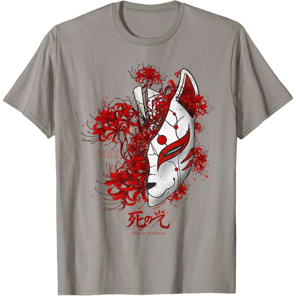 T shirt for Mens Japanese Spider Lily Anime Flower in Soft Grunge Aesthetic T-Shirt Shirts Tshirt Graphic Tee Casual Tops Clothes Short sleeve