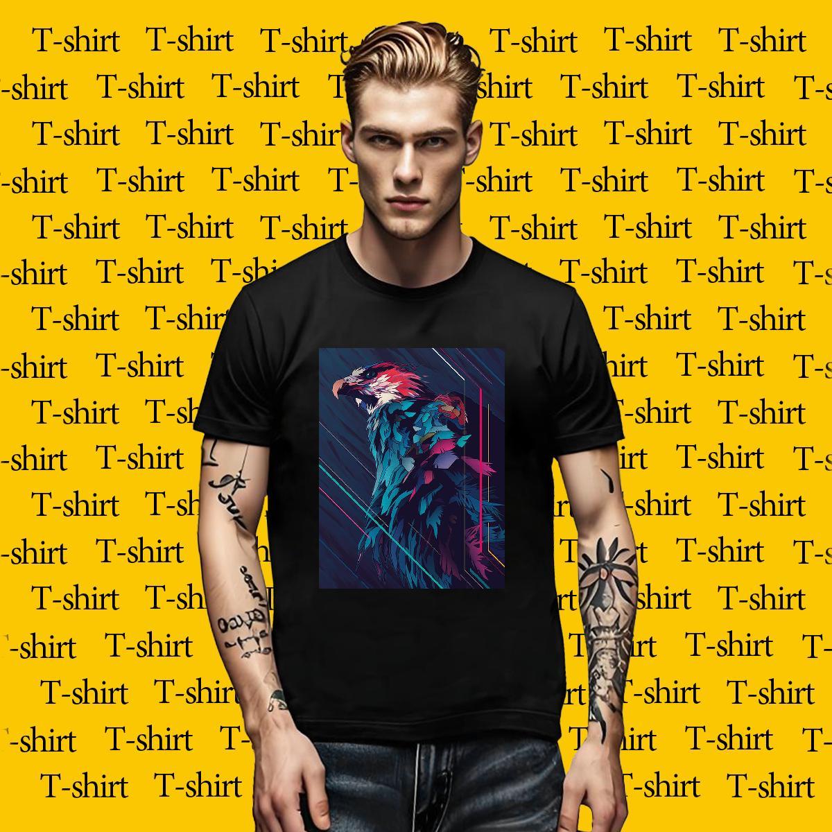 Unisex Men Tees Sports Casual 230g 100% Cotton Custom Print Oversized Breathable eagle T Shirts Men Stylist Wear