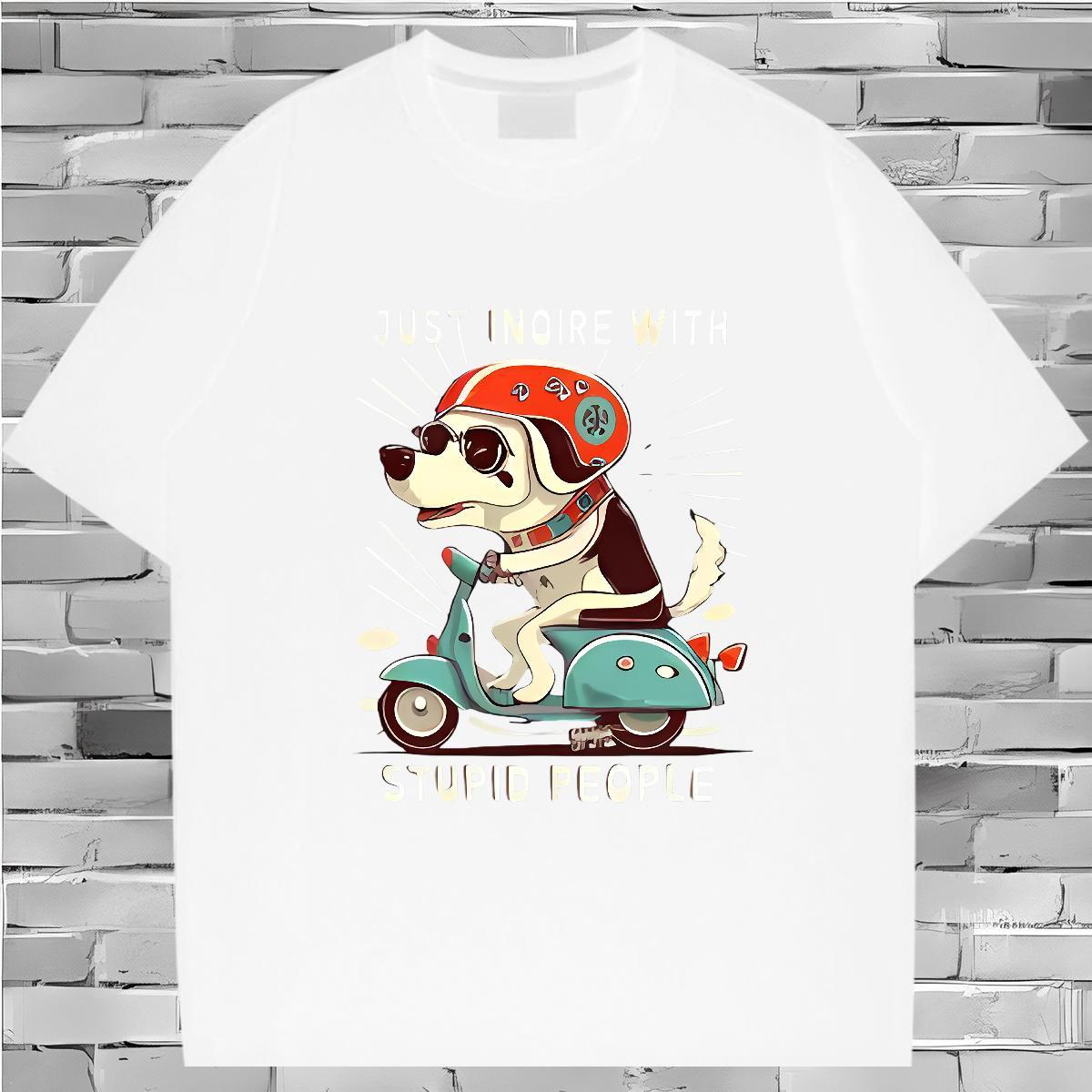Unisex Men T Shirts dog Round Neck Short Sleeve Casual Plus Size Cartoon 230g 100% Cotton Tshirts 2024 DIY Top Tees
