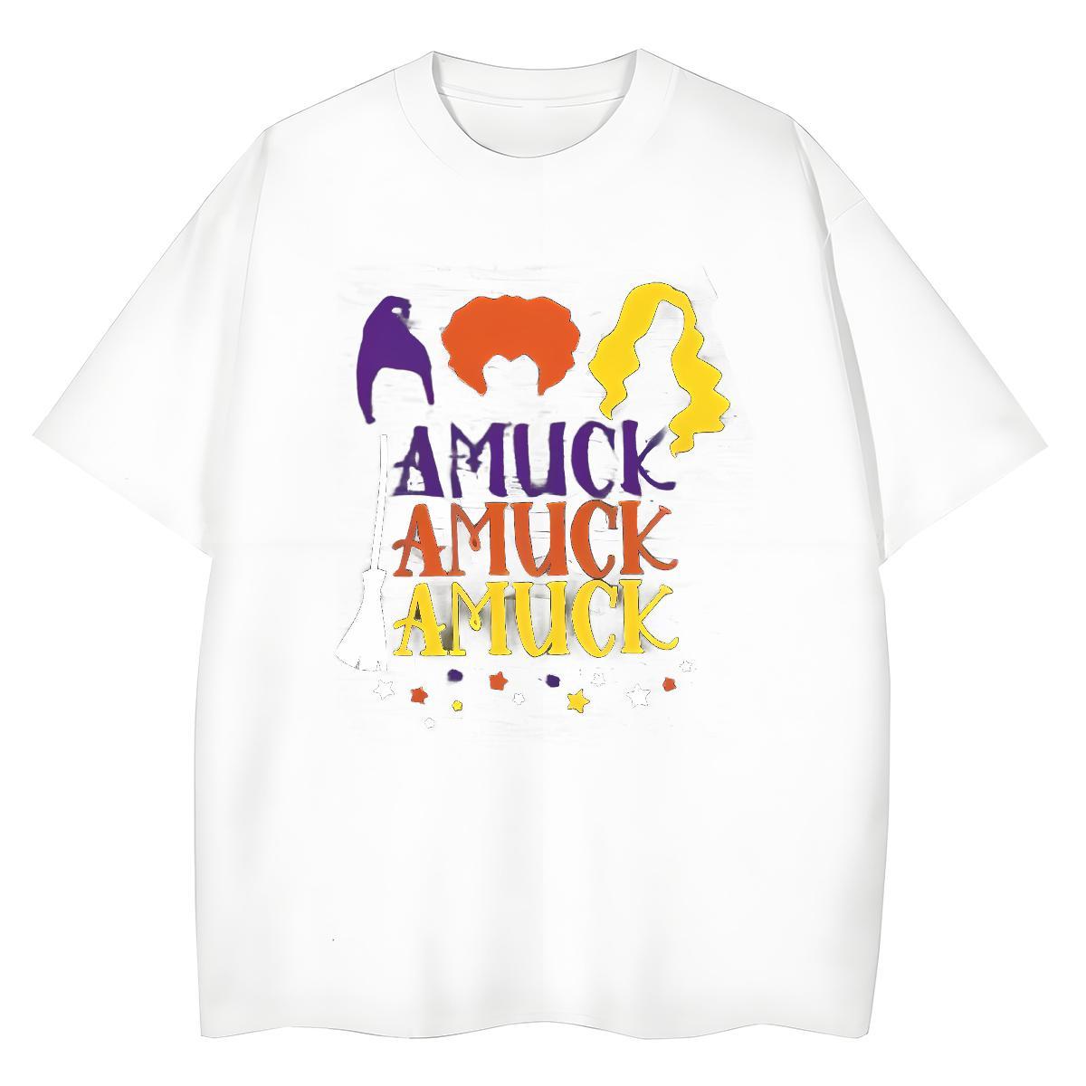 Loose T-Shirts halloween O-Neck Short Sleeve Summer Casual Custom Print Plus Size 230g Pure Cotton Men Tees Customized Tops