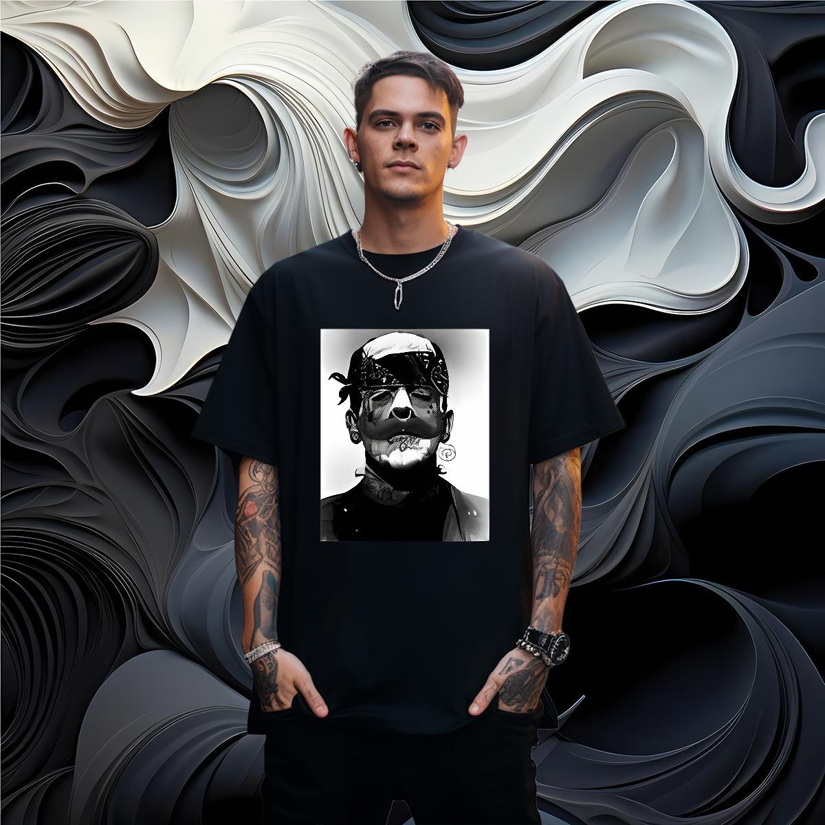 T-Shirts for Men 230g Cotton portrait Street Casual Short Sleeve O-Neck Custom Anime Tshirt for Man Woman Fashion Design Loose Top Tees