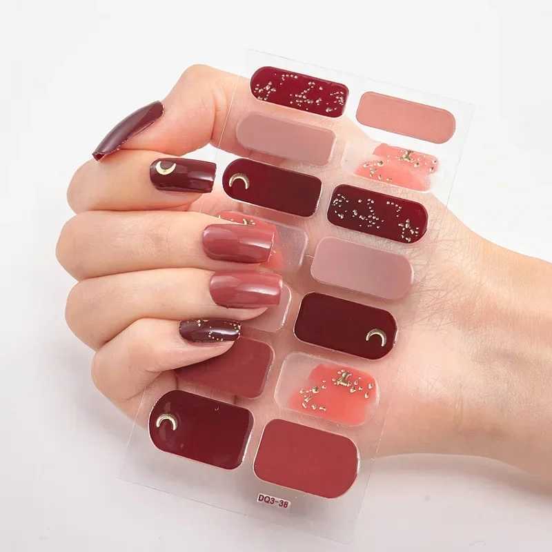 Semi Cured Gel Nail Stickers Long-lasting Cream Nail Strips Patch Slider UV Lamp Cured Decal Nail Dryer Machine UV LED LampXJ240814