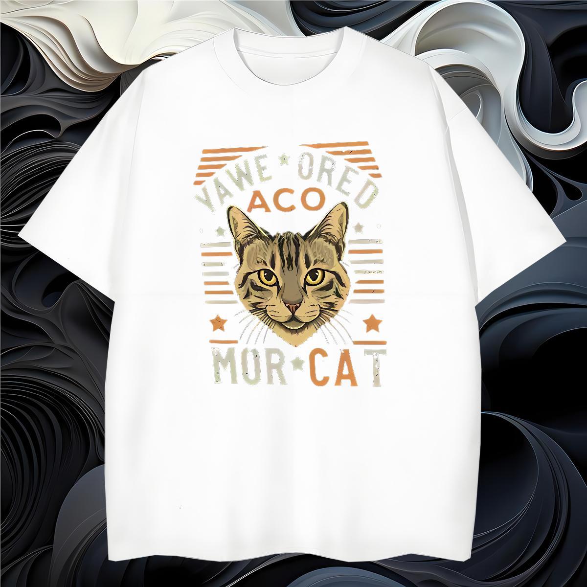 Popular T Shirts Men cat Breathable Soft Casual Custom Print Oversized 230g Cotton Men Tshirts Brand Top Tees