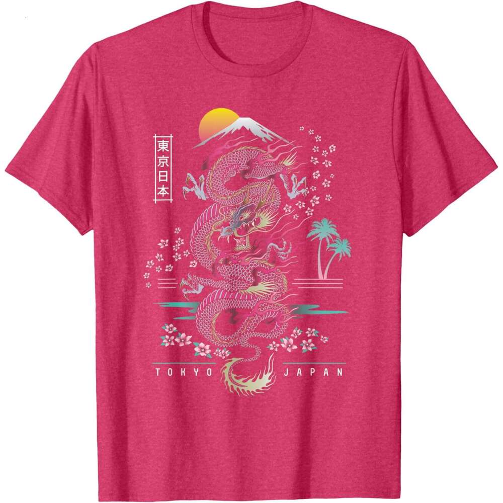 25ss T shirt for Mens Japanese Tokyo Dragon Asian inspired retro 80s style T-Shirt Shirts Tshirt Graphic Tee Casual Tops Short sleeve Free shipping