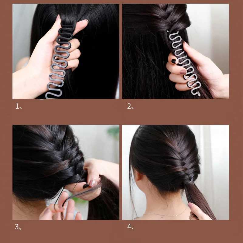 1-4pcs hair braiding roller hair braiding tool holder clip womens wave braiding tool braided hair twisted styling accessories 4style W240814