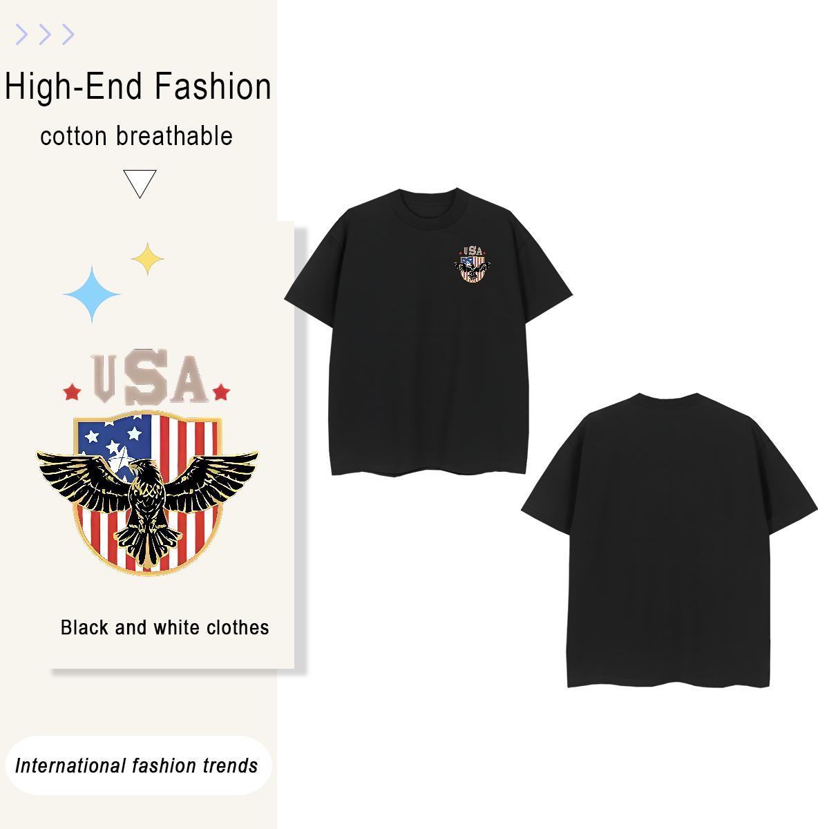 Mens T Shirts 230g Cotton eagle Casual Daily Wear Crew Neck Custom Anime Couples T Shirts Wholesale Free Shipping Tees