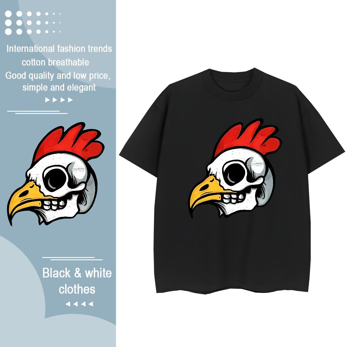 Popular Mens T Shirts chicken O Neck Short Sleeves Anime Printing Street Custom Printing 230g Cotton Couples T Shirts Fashion Clothings