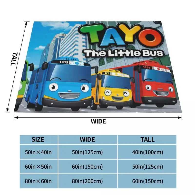 Tayo The Little Bus Blanket anime cartoon cute for kids Fleece Throw Blankets Bedding Couch Personalised Soft Warm Bedspread Y240815
