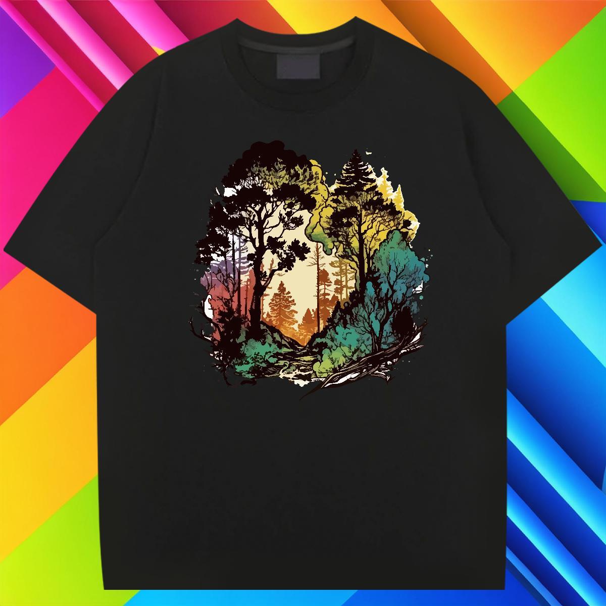 Loose Mens Tshirts Hip Hop Street 230g Pure Cotton Anime Print Short Sleeve O-Neck Mens T Shirts 2024 Summer Tee Shirt