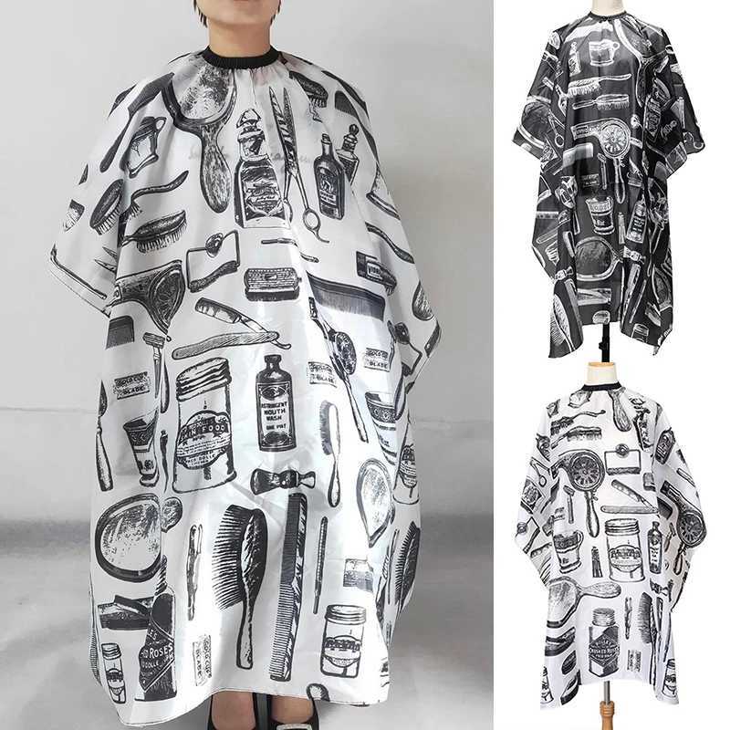 Black and White Hairdressing Corner Professional Hairdresser Cloth Bag Protective Dress Apron Waterproof Cutting Dress Release Bag W240814