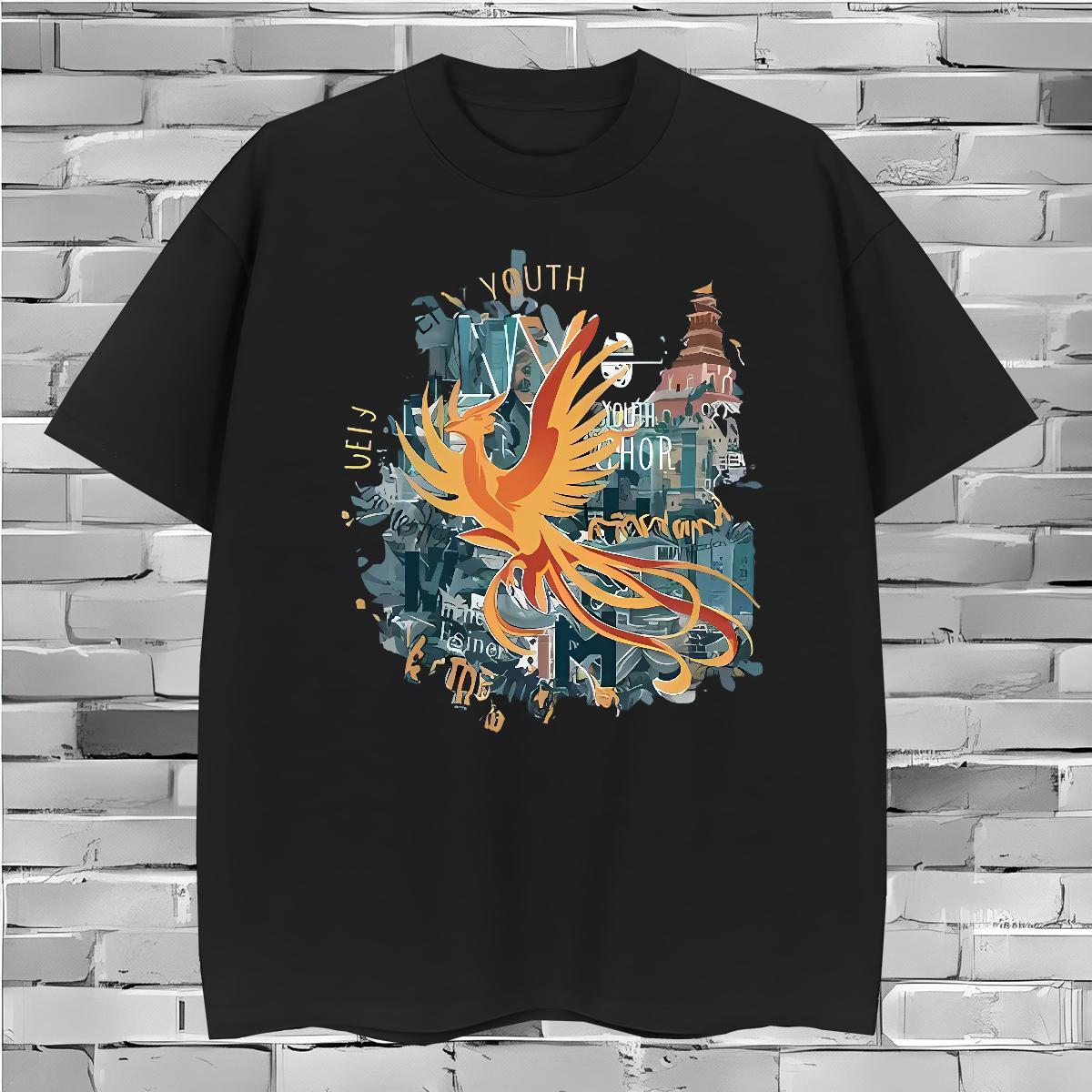Wholesale T Shirt For Man bird Breathable Short Sleeve Home Outdoor Oversized 3XL 4XL 230g Cotton Men Tops Tees Custom Wear