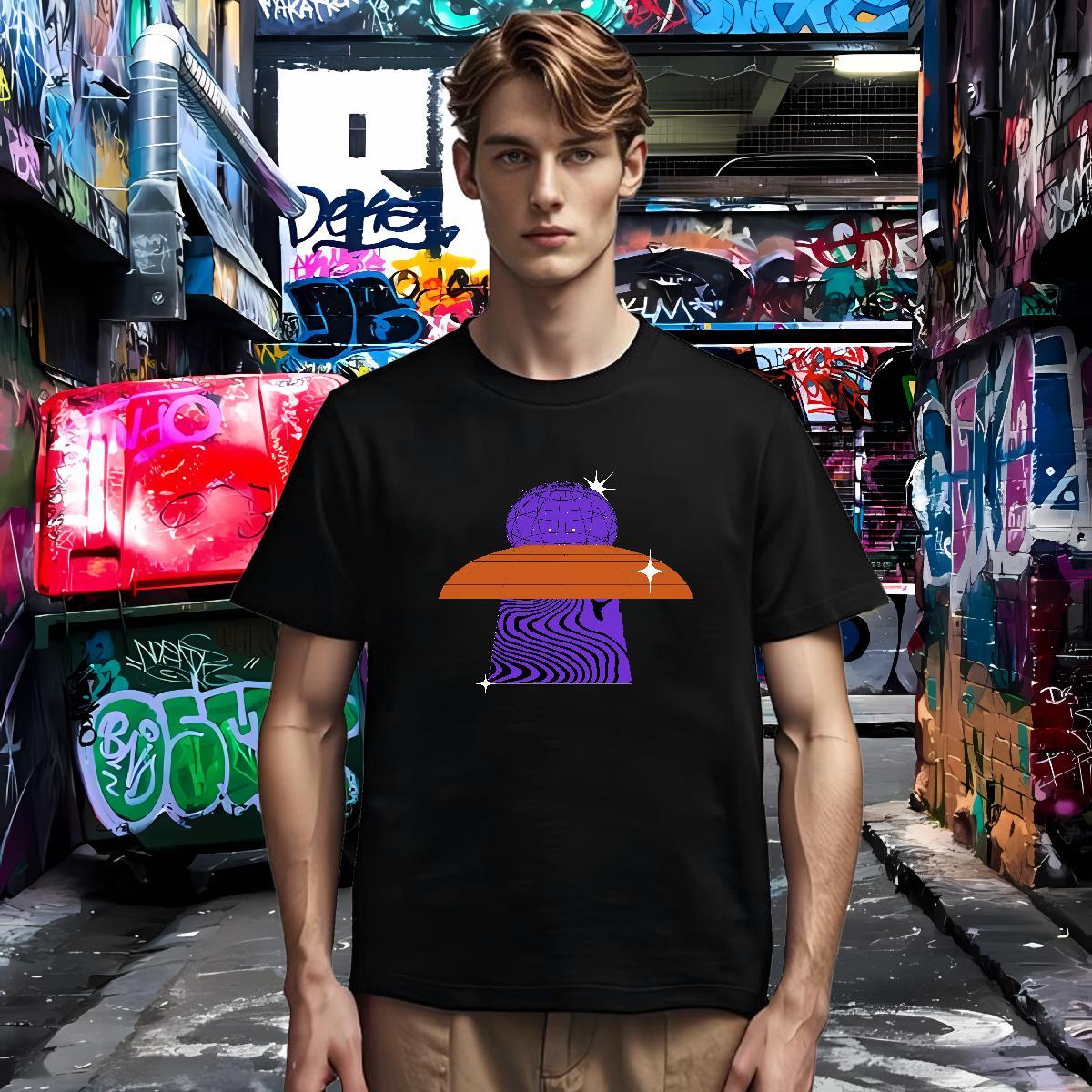 Men T Shirts 100% Cotton 230g universe Street Crew Neck Black White Men Clothes T-Shirt Factory Direct High Quality Polos