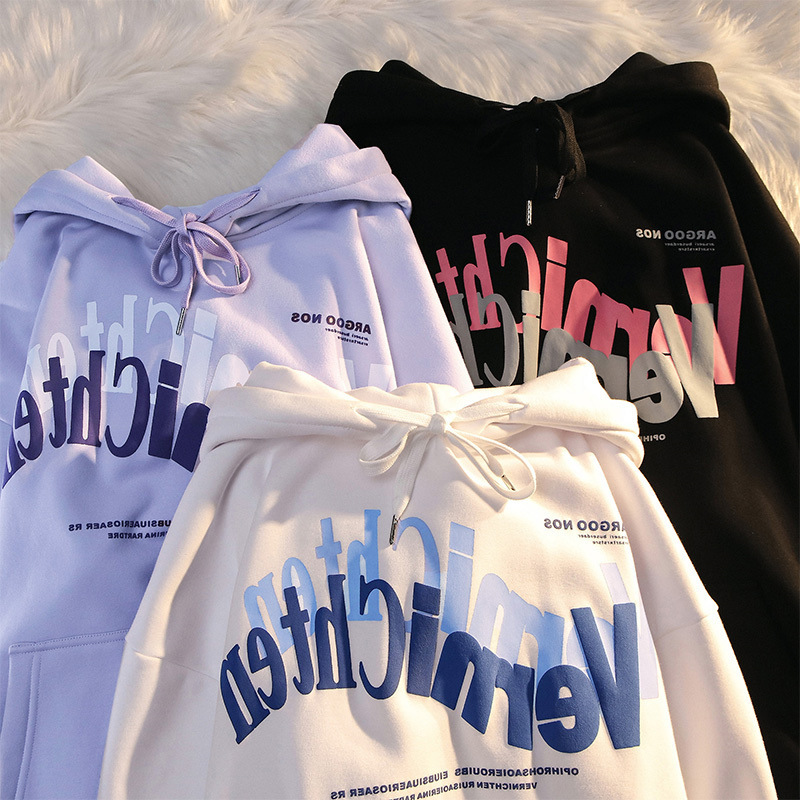 Hooded sweatshirt for women 2024 Korean style new letter printed loose long sleeved top, student pullover jacket trendy dongdumaoyi
