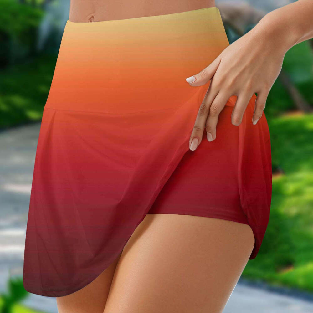 Daily Womens Casual Workout Printed Tennis Yoga Sport Active Shorts Vintage Fashion 2024 Holiday Loose Skirt