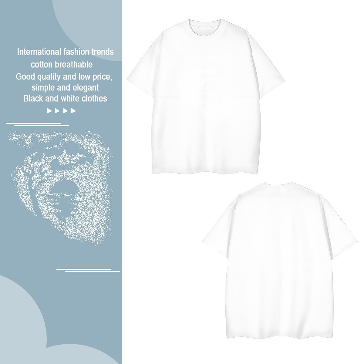 Cool Design tree Men T Shirts Summer Casual Men Tops Tees 230g Pure Cotton Fashion Designer O Neck Short Sleeves DIY Printed Top Tees