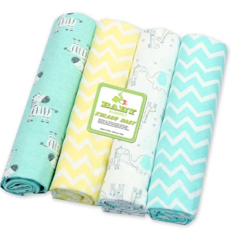4Pcs/Lot 100% Cotton Muslin Flannel Baby Swaddles Soft Newborns Blankets Baby Blankets Newborn Muslin Diapers Baby Swaddle Wrap Y240815