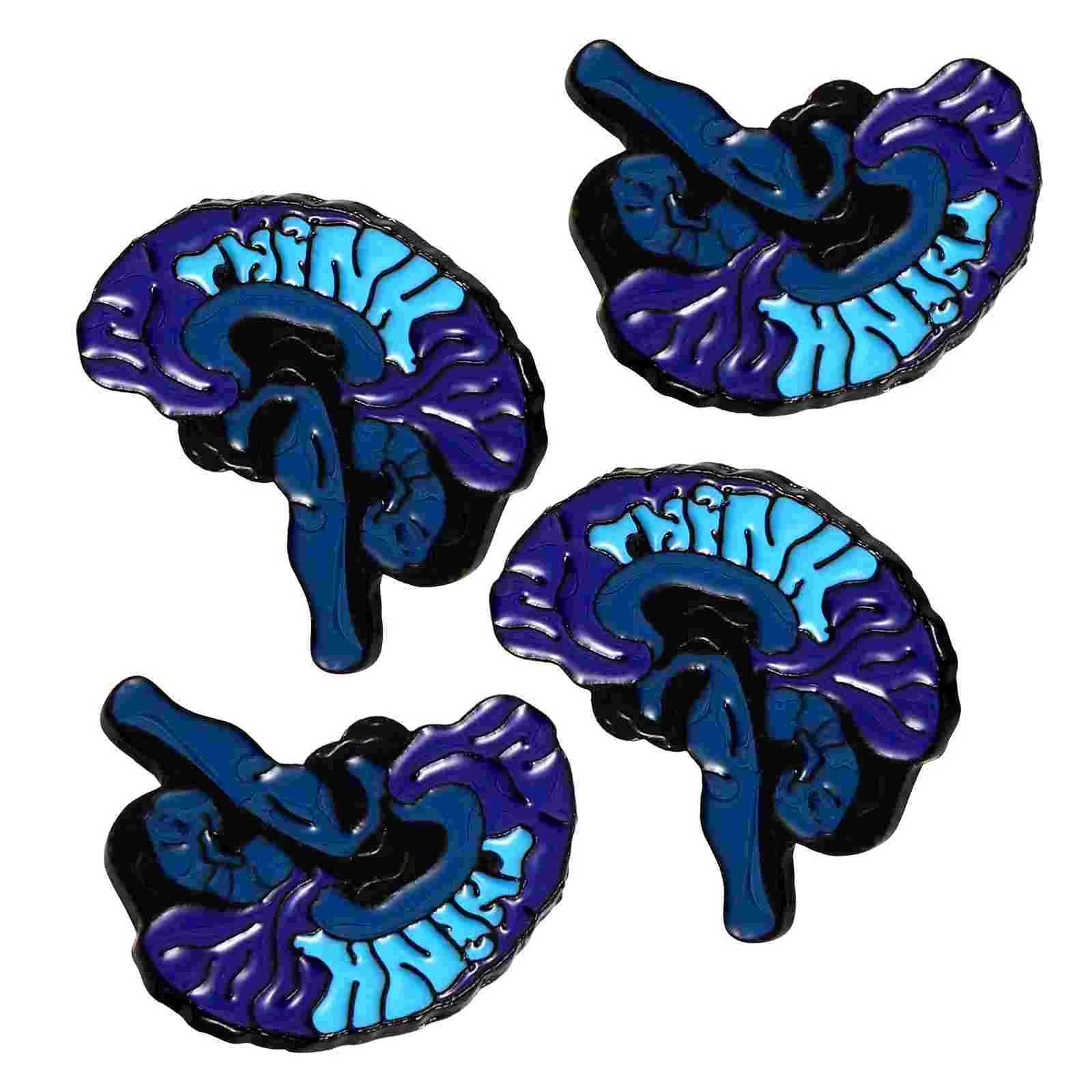 4 Scarf Clips Unique Brain Enamel Womens Brooch Body Brooch Cartoon Corset Hat Decorative Clothing Rotation W240815
