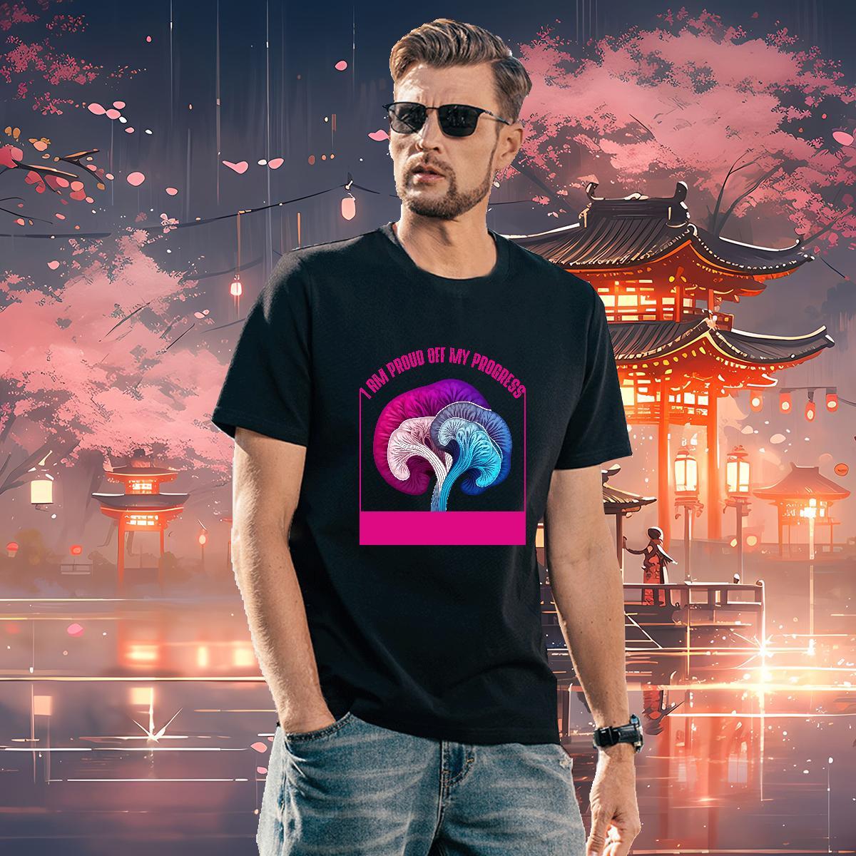 High Quality mushroom Man T Shirts Street Mens Tshirts 230g Cotton Fashion Designer Breathable Short Sleeve Custom Big Size Clothes