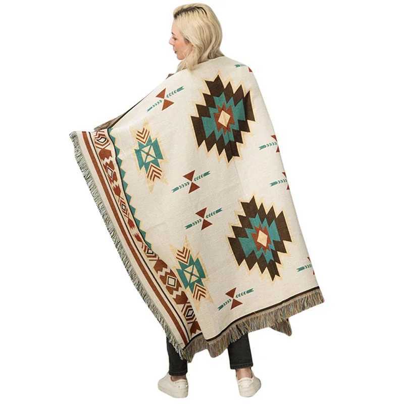 Tassels for Women Men Ethnic Style Geometric Sofa Mat Room Casual Blankets Household Supplies Y240815
