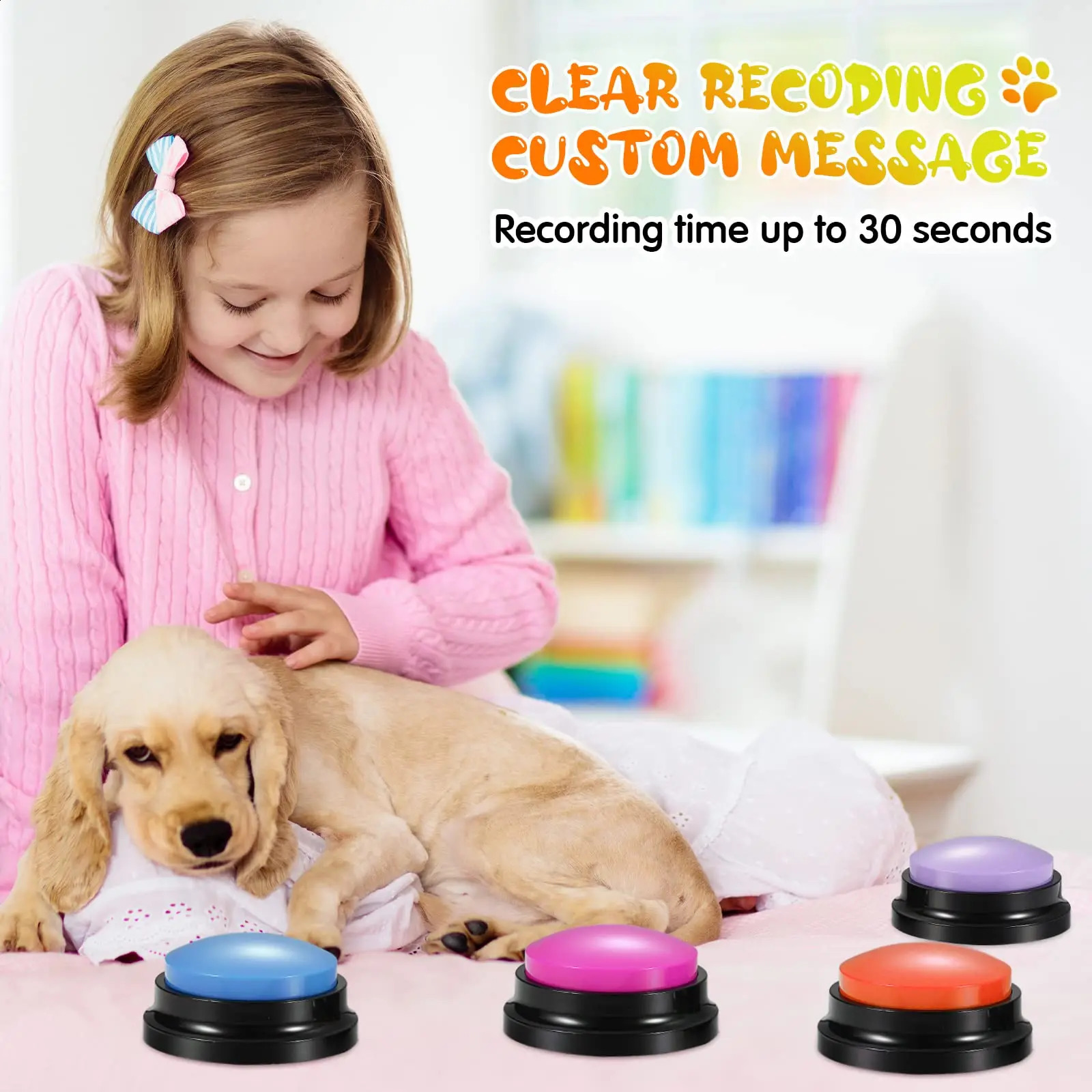 Dog Talking Buttons for Communication Record Button To Speak Buzzer Voice Repeater Noise Makers Party Toys Answering Game 240813