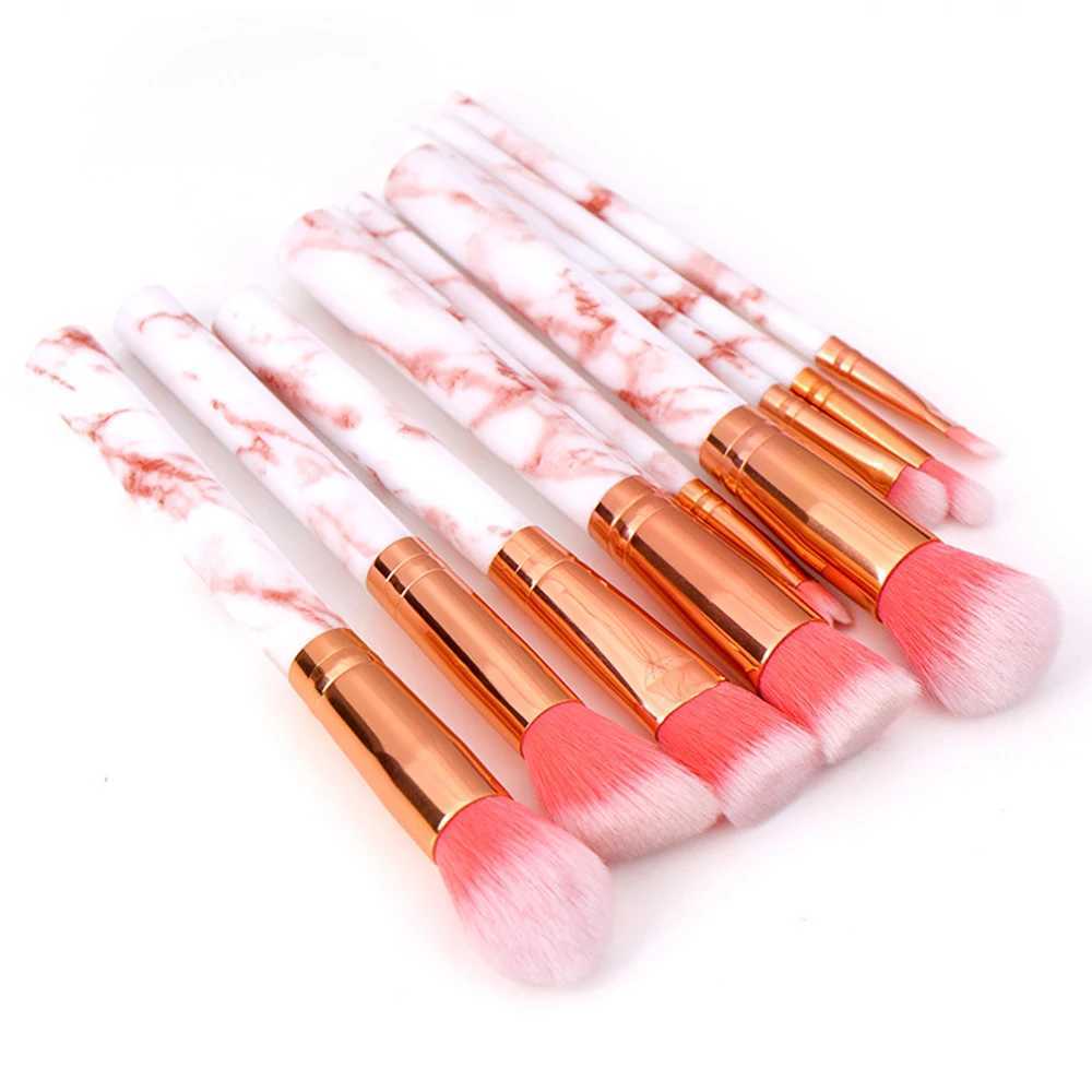10pcs marble makeup brush set cosmetics powder eye shadow basic powder blusher mixed beauty makeup brush Maquiagem makeup tool W240814
