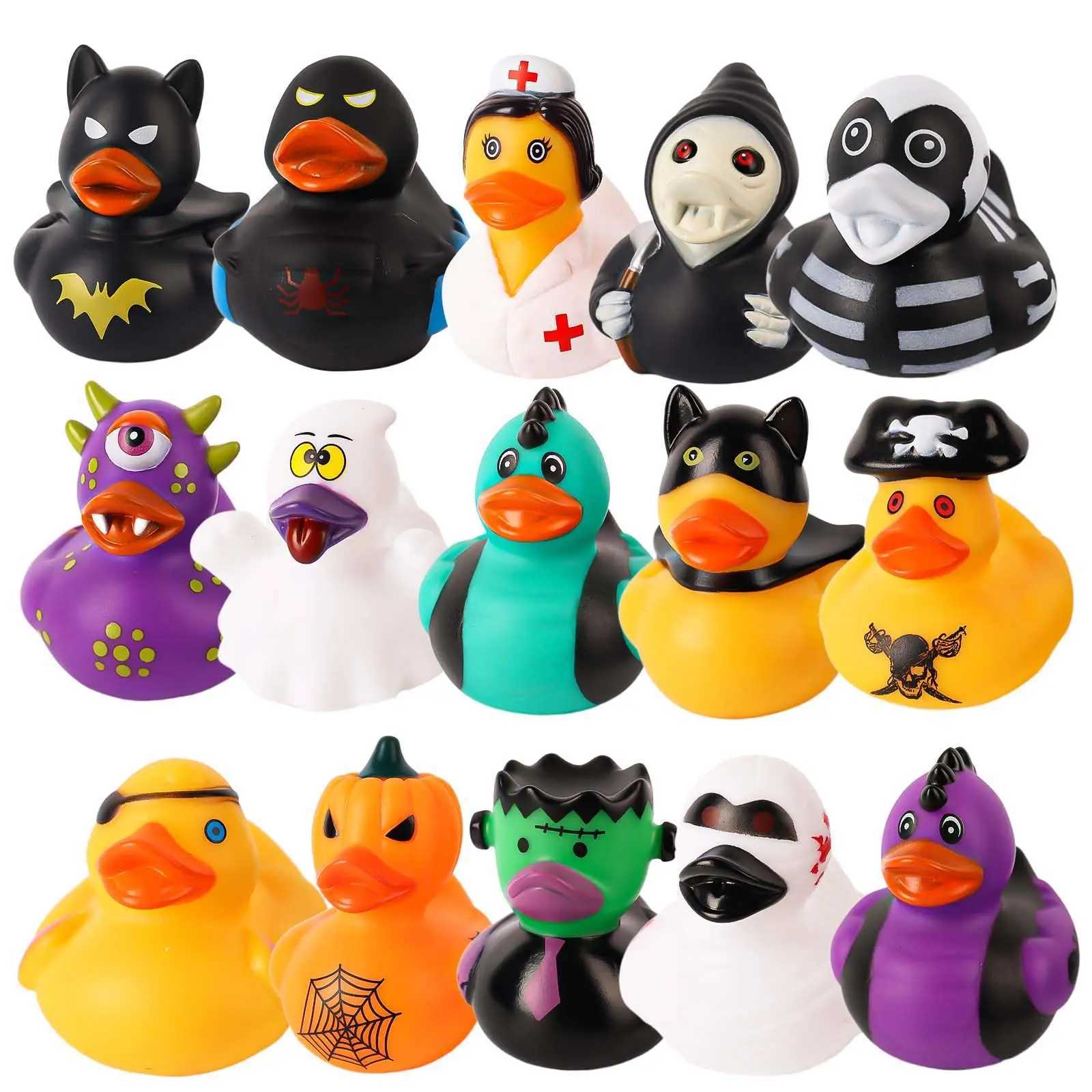 2/6/12 PC Halloween Rubber Ducks Halloween Ducks for Jeeps with Various Halloween Characters Novelty Rubber Duck ToysXJ240815
