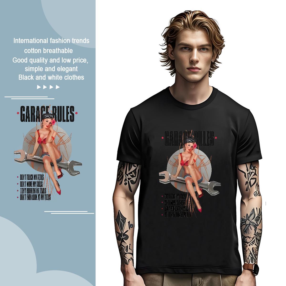 Mens T Shirts 230g Pure Cotton person Spring Summer O Neck Short Sleeves Custom Cartoon Tshirt for Man Woman Fashion Design Comfortable Clothes