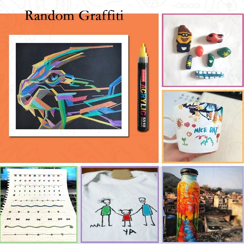 JUPAI Plumones Colores Markers Acrylic Posca Colorful Advertising Painting School Stationery Ceramic Glass Graffiti Waterproof 240813