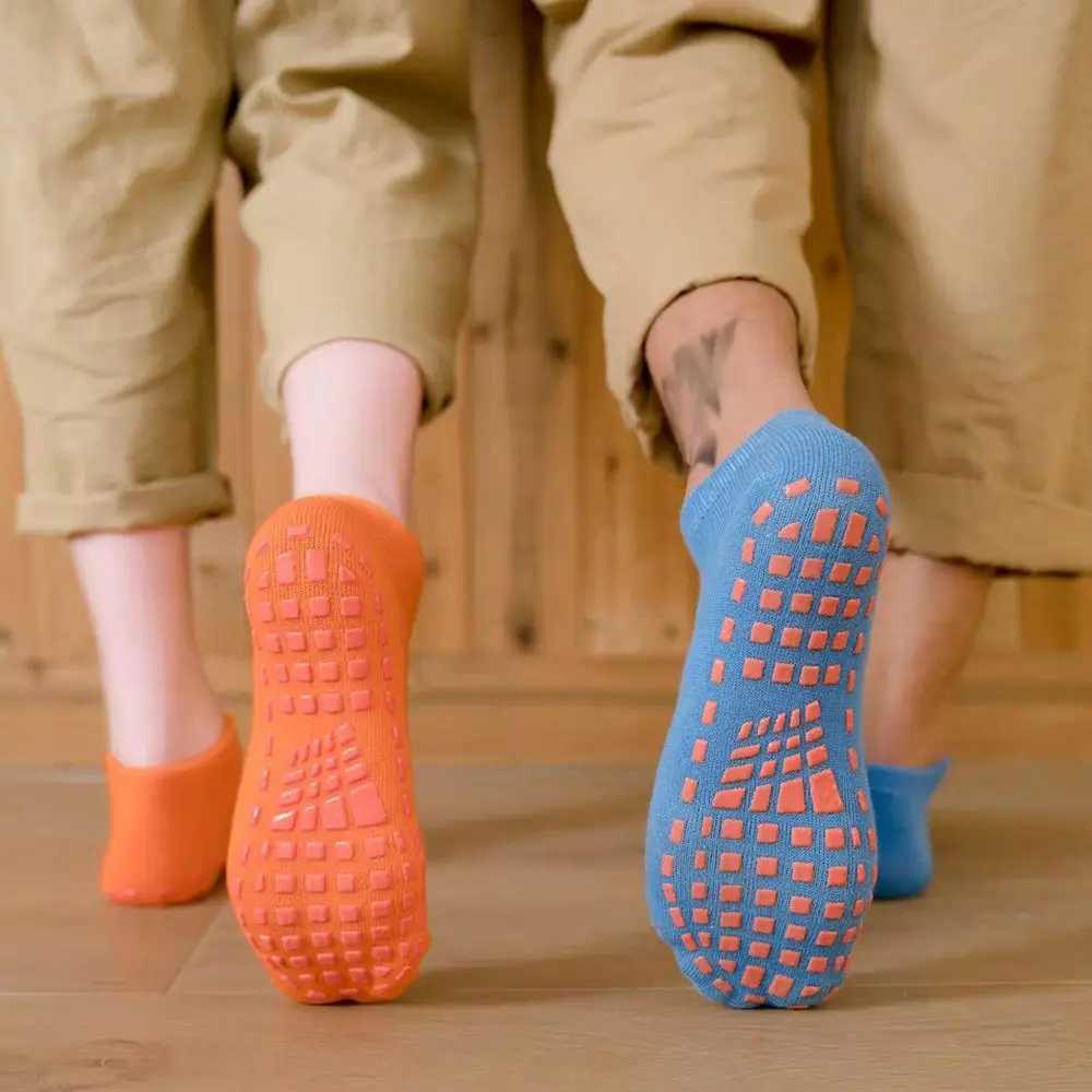Autumn/Winter/Spring/Summer Non slip Floor Socks Candy colored Cotton Yoga Trampoline Socks Sole Adhesive Early Education Socks W240814