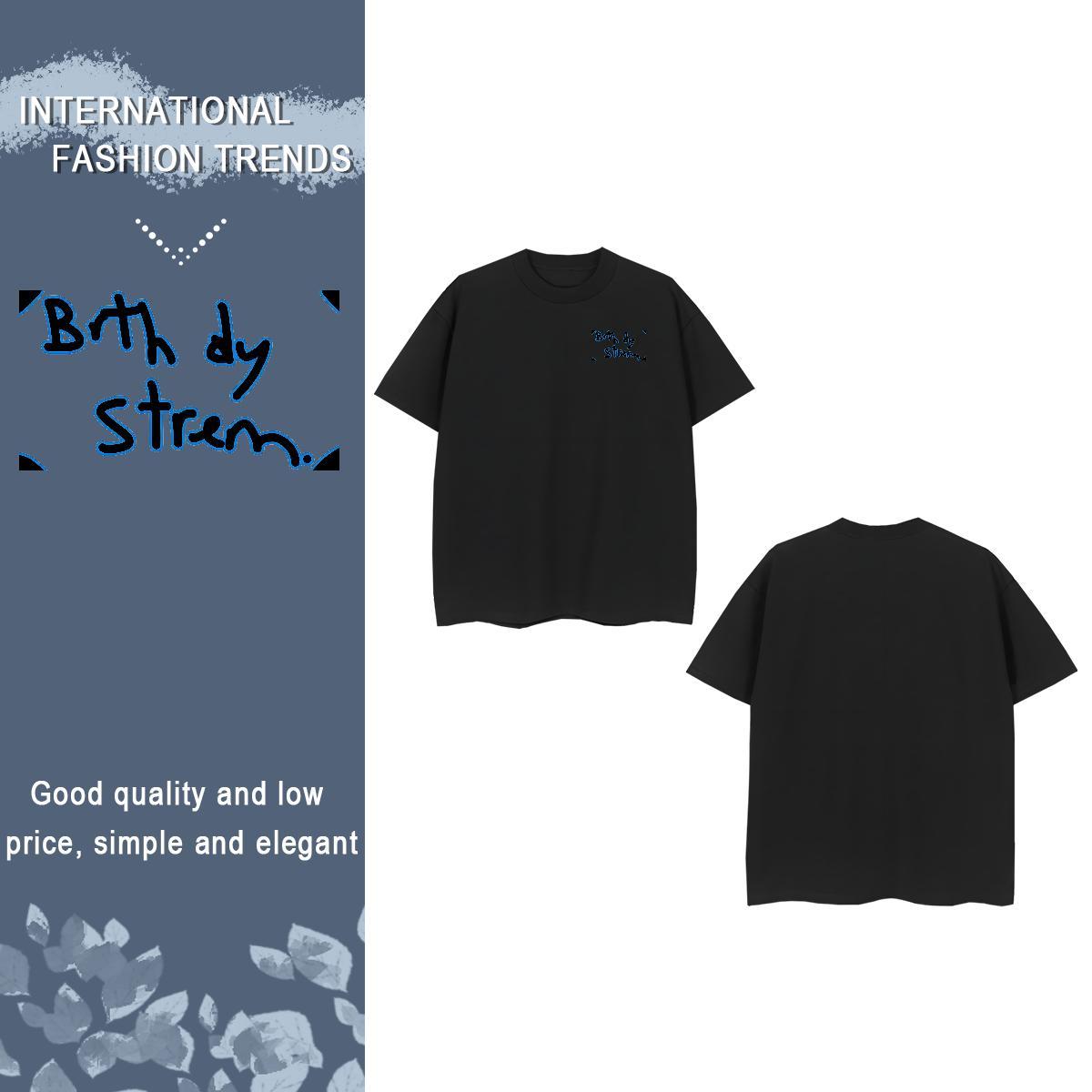 Free Shipping letter T Shirt For Man Casual Daily Wear Men Clothes T-Shirt 230g Pure Cotton Fashion New O Neck Short Sleeves Anime Print Tees Shirts