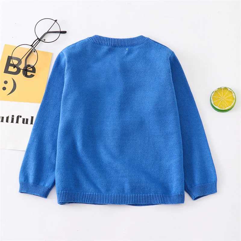 Autumn and spring childrens cardigans baby cotton knitted sweaters summer air-conditioned shirts boys and girls solid color casual jackets W240807